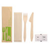 Produktbild Holz Besteckset Messer Gabel Serviette Salz & Pfeffer