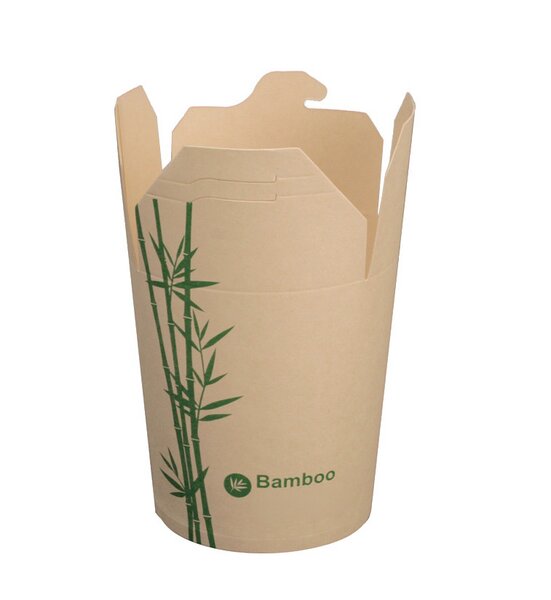 Asia Box Bambus 450 ml PLA-beschichtete Nudelbox 
