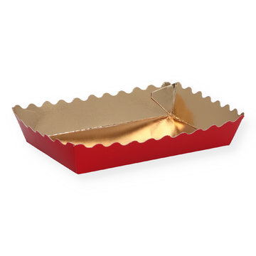 Pastry trays red/gold