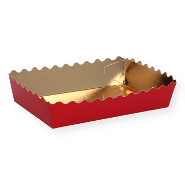 Geb&auml;ckschale Rot/Gold 125 &times; 85 &times; 30 mm &ndash; 500 St&uuml;ck