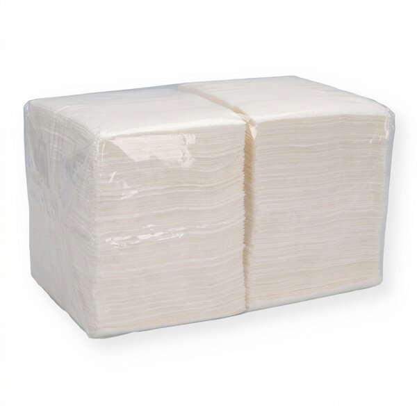 White cocktail napkins, 24 &times; 24 cm, 2-ply, 1/4-fold 