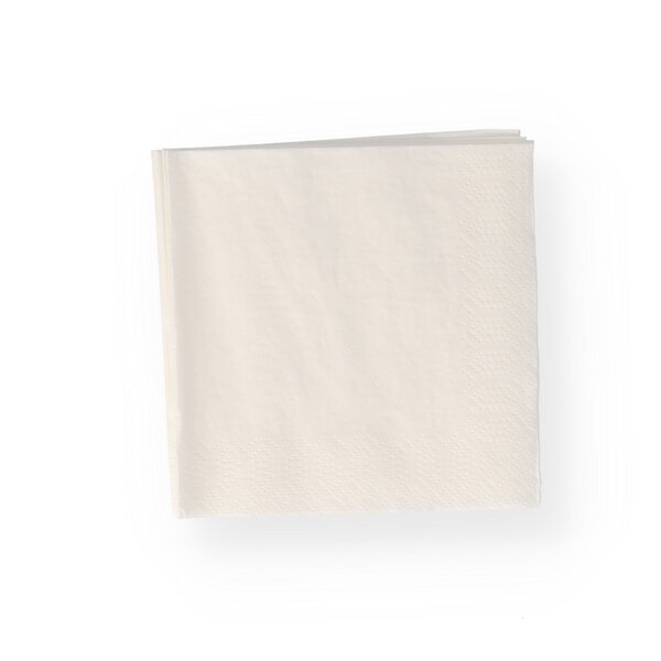 White cocktail napkins, 24 &times; 24 cm, 2-ply, 1/4-fold 