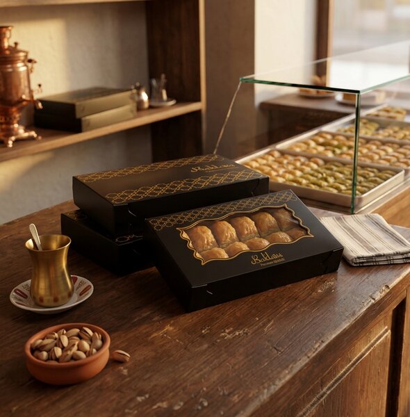 Baklava Karton 14,5x10x4cm f&uuml;r 250 g 