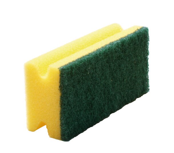 Scouring pad large yellow/green 7x15cm pack of 10 