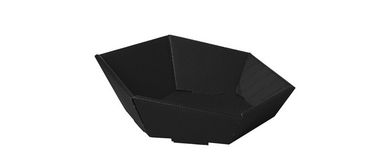 Präsentkorb mini 6-eckig schwarz 24x23x4,8/8,5cm 