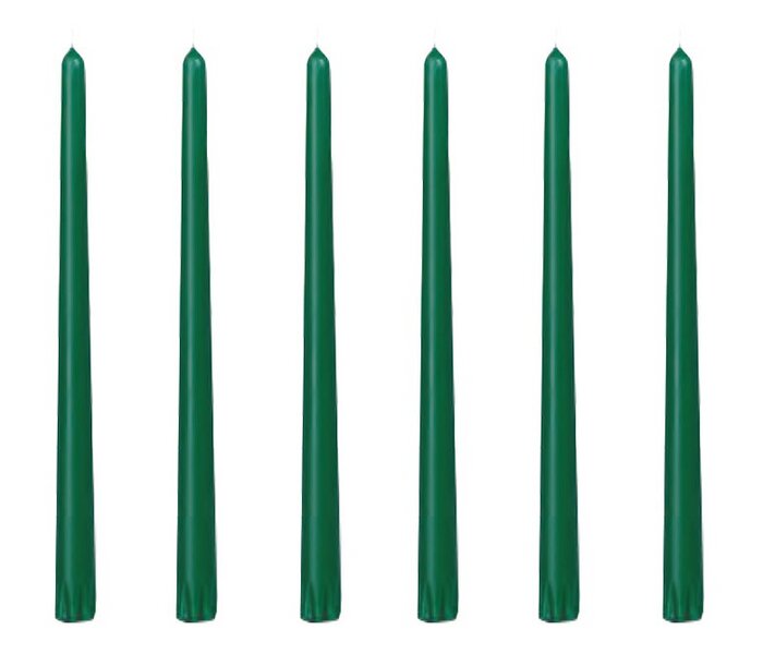 Leuchterkerzen j&auml;gergr&uuml;n DUNI 250mm &Oslash; 22mm 