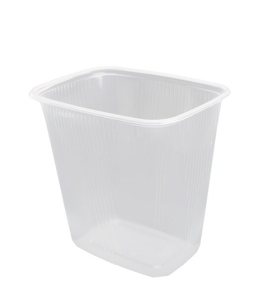 Feinkostbecher eckig PP mit Deckel klar 500ml 