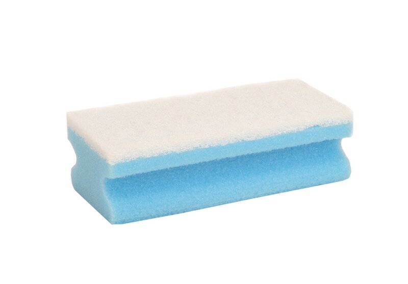 Non-woven sponge with grip strip blue/white scratch-free 7x15cm pack of 10 