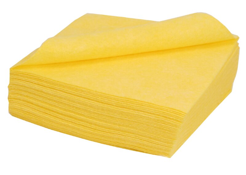 Non-woven wipes yellow 38x38cm yellow 110g pack of 10 