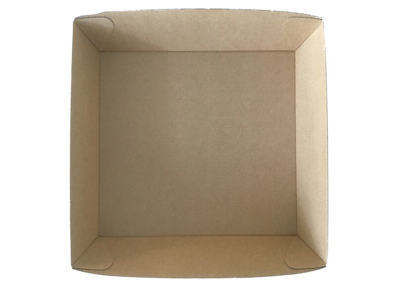 Food-Tray braun Menüschale Pappe 178x178x45mm 