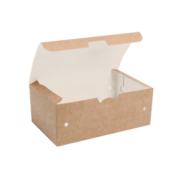 Fingerfood-Box braun mit Klappdeckel 116x73x45mm 