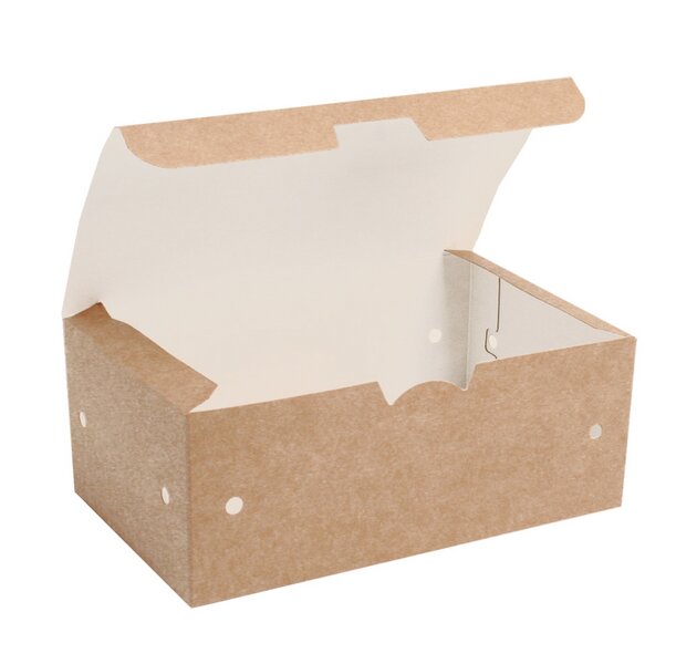 Fingerfood-Box braun mit Klappdeckel 136x85x53mm 