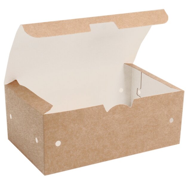 Fingerfood-Box braun mit Klappdeckel 175x105x60mm 