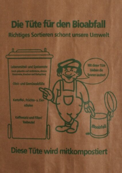 Bio-Abfallbeutel für 9,5 Liter braun 20+16x36cm 