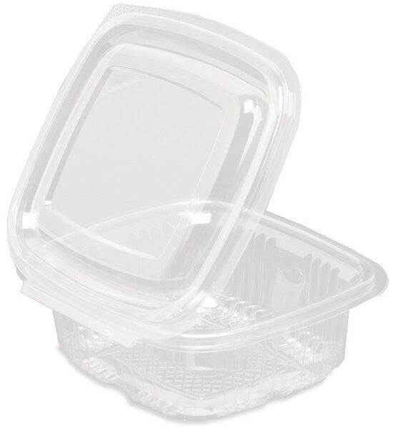 Salatbox rechteckig RPET 750ml mit Klappdeckel 