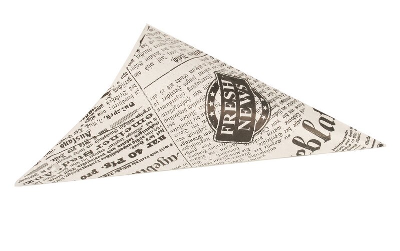 Spitztüten aus Pergament-Ersatz "Zeitungsdruck" 21cm Fahne (200g) 