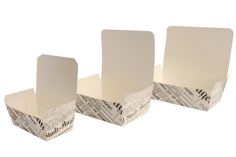 Fingerfoodbox klein "Zeitung" 14/12,4x8/6,5x5cm 