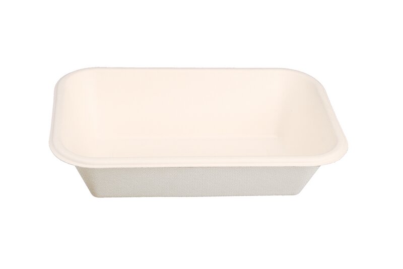 Bagasse- Tray weiß 215x140x52mm 