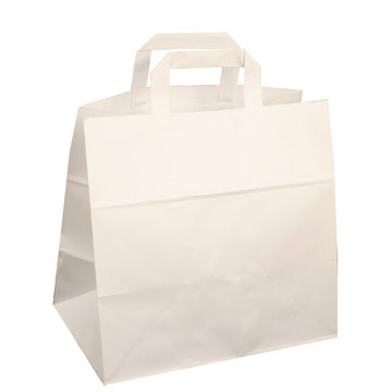 Papier-Tragetaschen wei&szlig; 26+17x25cm