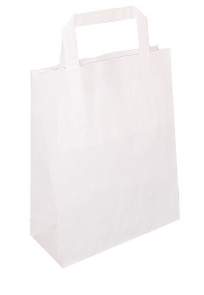 Paper bags white 18+8x22cm 50 pieces unprinted 