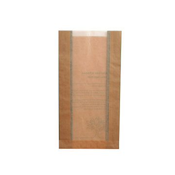 Bio Sichtstreifenbeutel mit Pergaminfenster 16+7x31cm