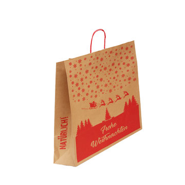 Papiertragetaschen mit Kordel "Frohe Weihnachten"