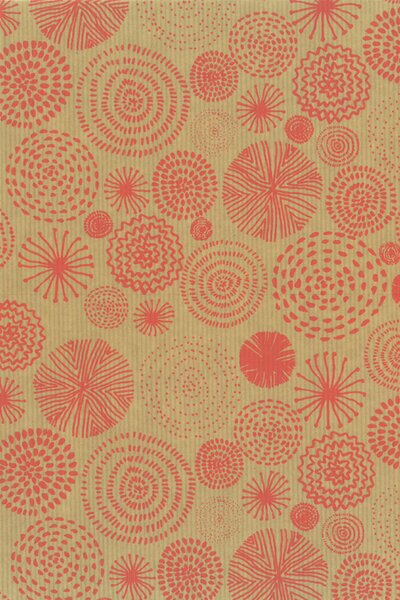 Geschenkpapier Kreise rot 70cmx50m 3cm Kerndurchmesser 