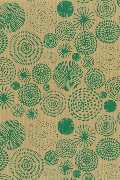 Geschenkpapier Kreise grün 70cm x 50m 