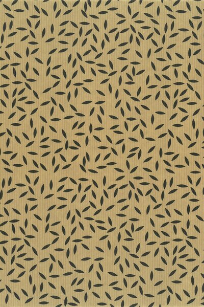 Wrapping paper leaves black 70cm x 100m 
