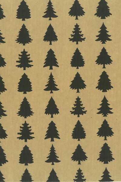 Weihnachtspapier Tannenbaum schwarz 70cm x 100m 