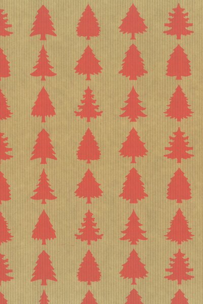 Weihnachtspapier Tannenbaum rot 70cm x 100m 