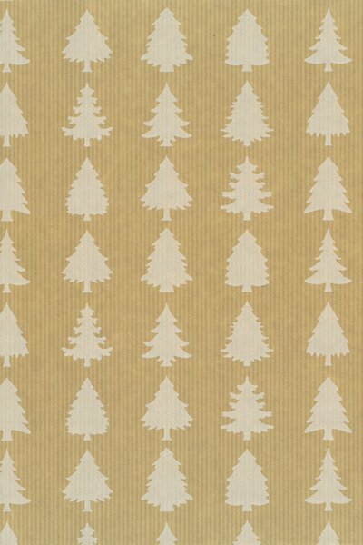 Weihnachtspapier Rolle Tannenbaum weiß 70cm x 100m 