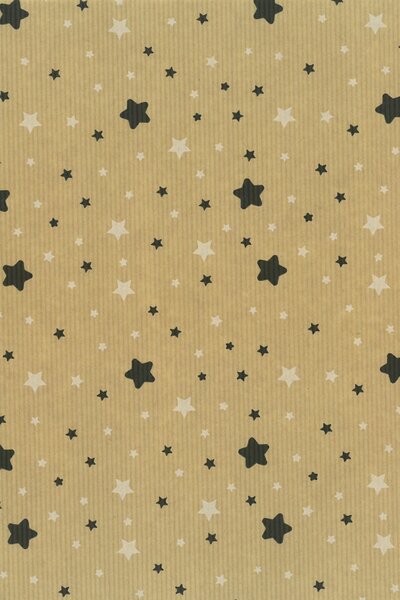 Christmas paper "Stars" black/white 70cm x 100m 