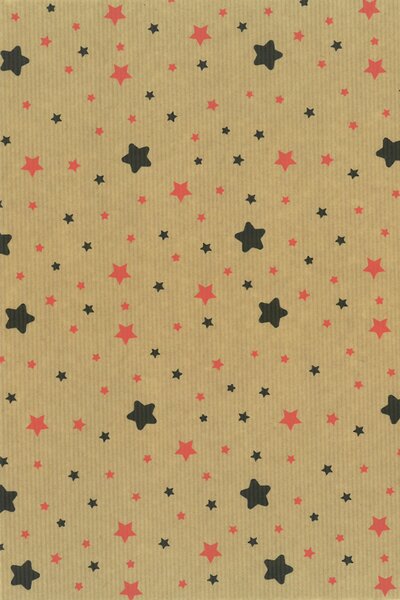 Weihnachtspapier "Sterne" rot/schwarz 70cm x 100m 