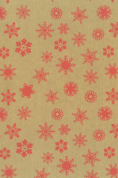 Weihnachtspapier Flocken rot 70cm x 100m 