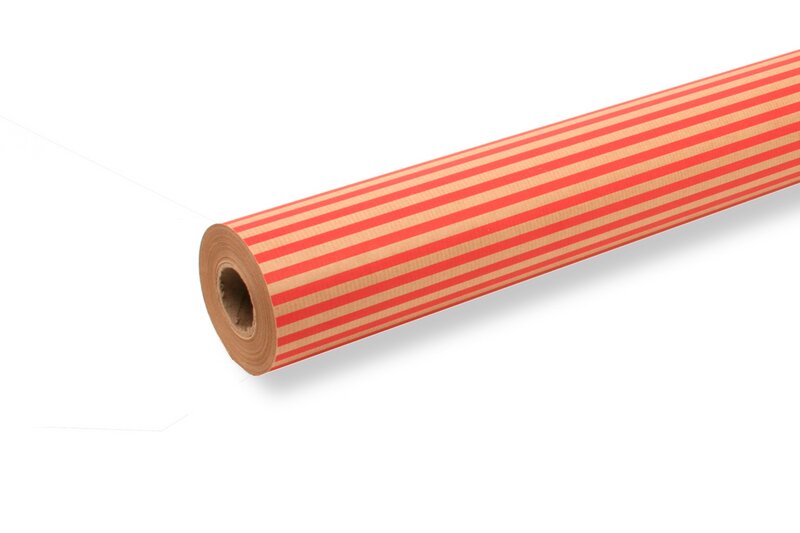 Geschenkpapier Streifen rot 70cm x 50m 