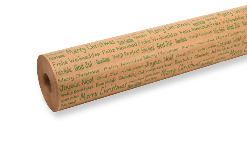 Christmas paper Merry Christmas green 70cm x 100m 