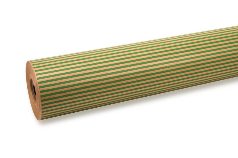 Wrapping paper stripes green 70cm x 200m 