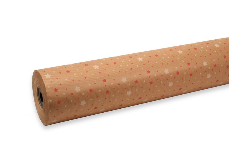 Christmas paper stars red/white 70cm x 200m 