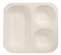 Bio Menüschale Bagasse weiß 3-geteilt 265x247x42mm 