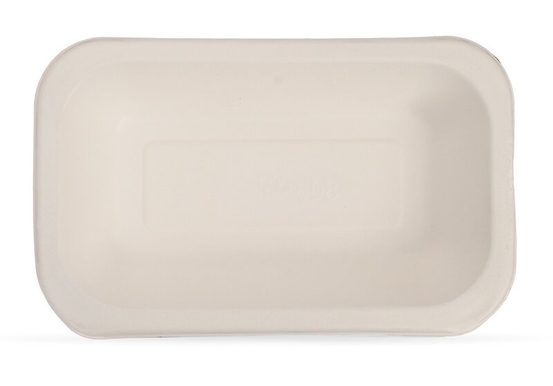 Bio Menüschale Bagasse weiß ungeteilt 247x151x42mm 