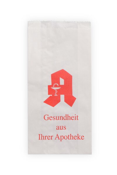 Faltenbeutel "Apotheke" 14+6x28cm Papiertüten 