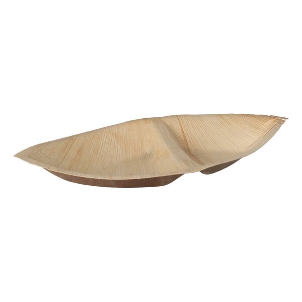 Palm leaf boat tray 2-section 28 x 15 x 3 cm 
