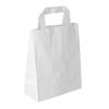 Produktbild Papiertragetaschen klein wei&szlig; 18+8x22cm mit Flachhenkel