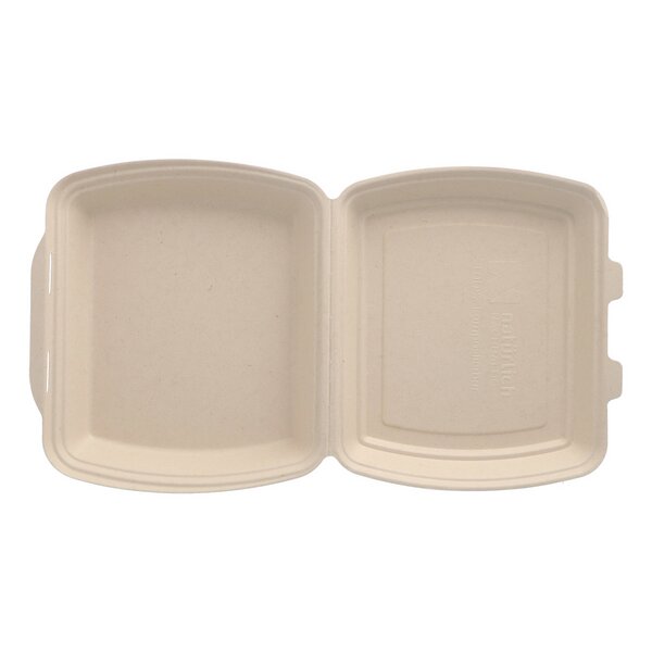 Organic menu boxes bagasse natural undivided HP4 