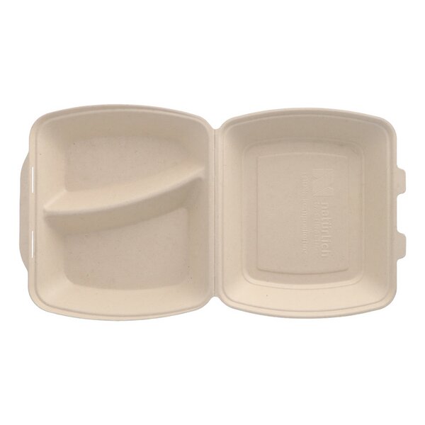 Organic menu boxes Bagassse natural 2-section HP4/2 
