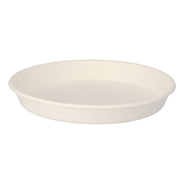 Bagasse Menüteller weiß rund ungeteilt Ø 21,5 x 2,5 cm 
