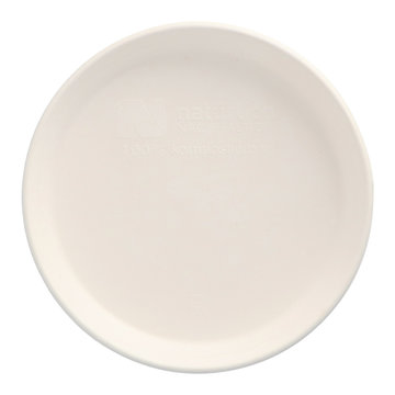 Bagasse dinner plate white round undivided &Oslash; 21.5 x 2.5 cm