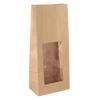 Produktbild Blockbodenbeutel braun mit Sichtfenster 135 + 75 &times; 315 mm