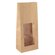 Block bottom bag brown with BOPP insert 135+75x315mm 